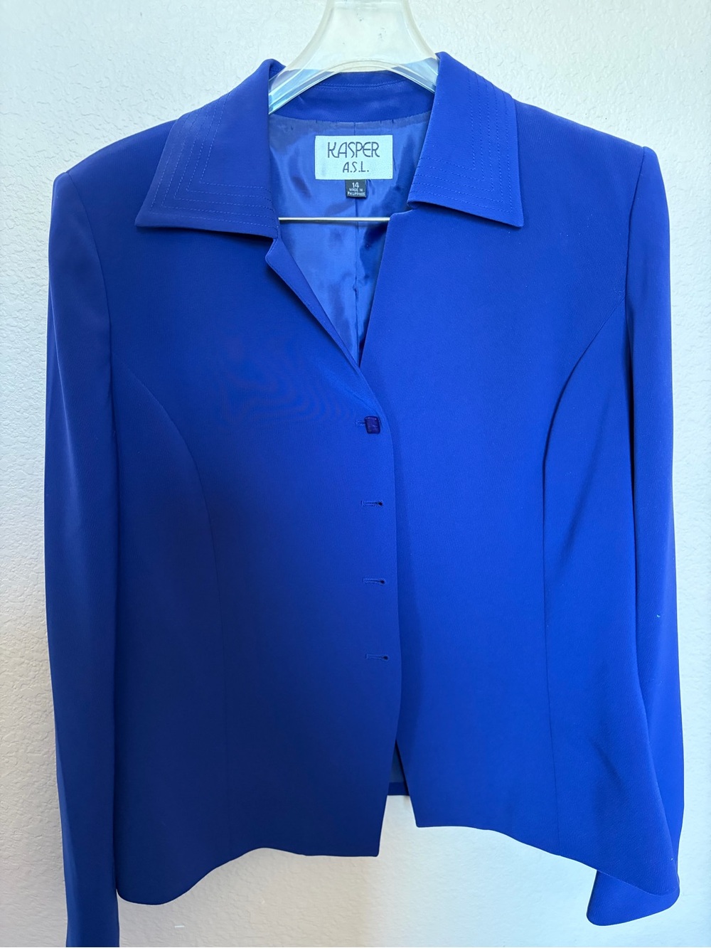 $25 SUIT SALE Kasper Women's Royal Blue Tailored Jacket